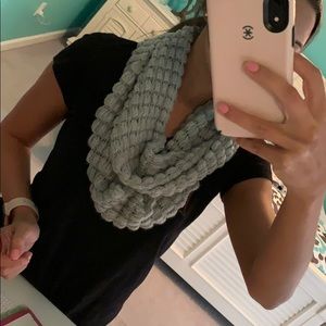 Knit grey infinity scarf